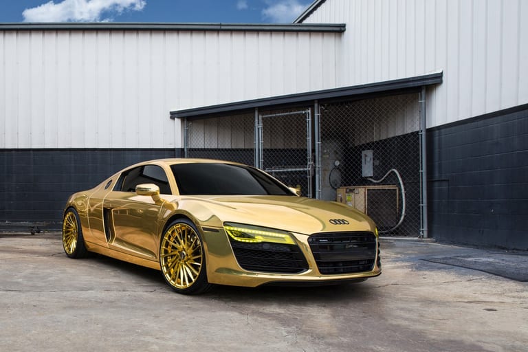 Audi R8 on Savini SV64D in Gold