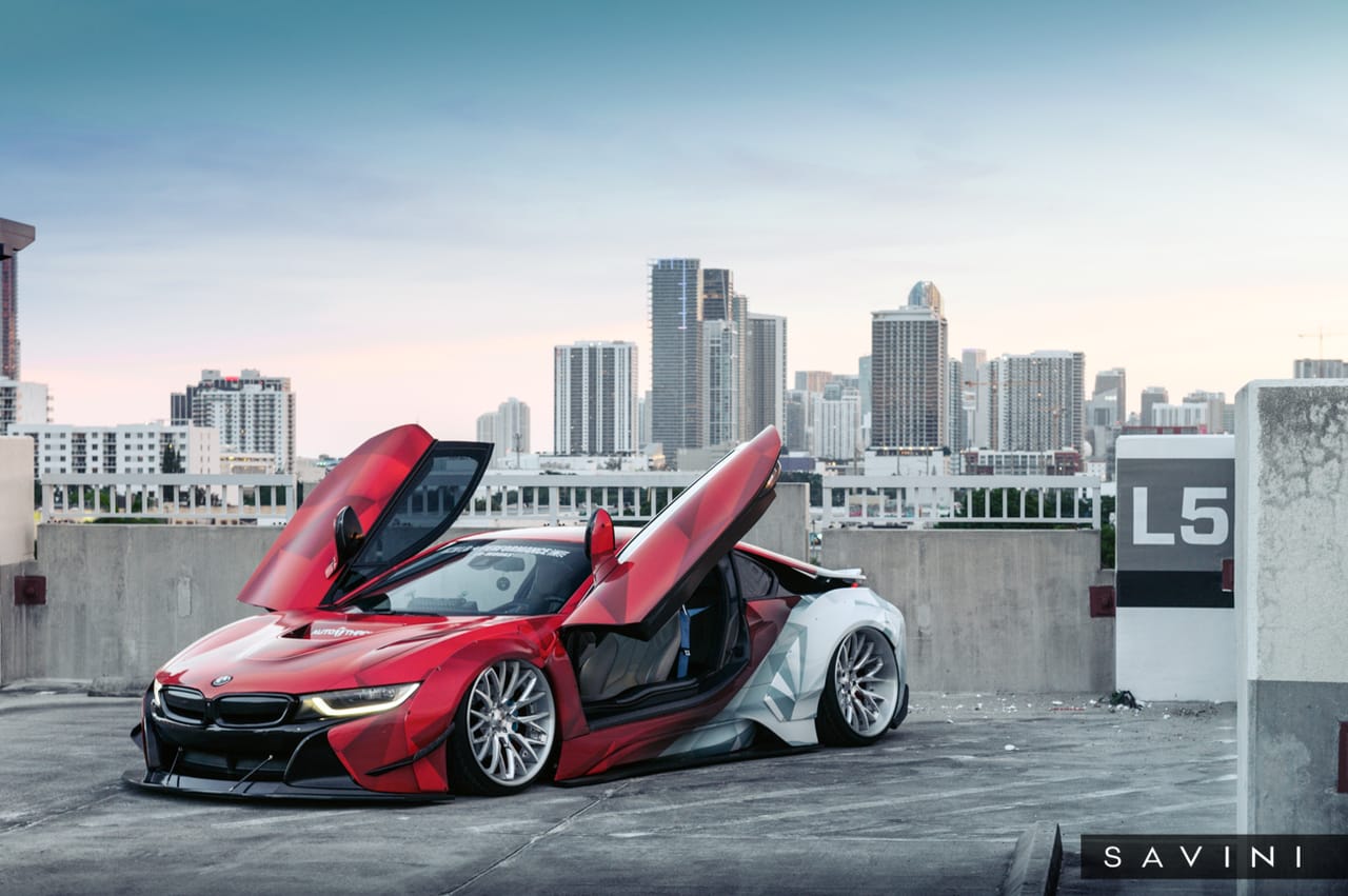 BMW I8 LIBERTY WALK on Savini forged wheels