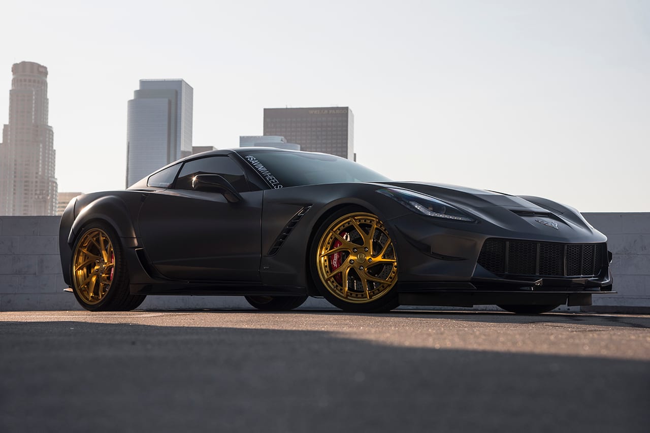 Corvette C7 on Savini SV67L Brushed Gold
