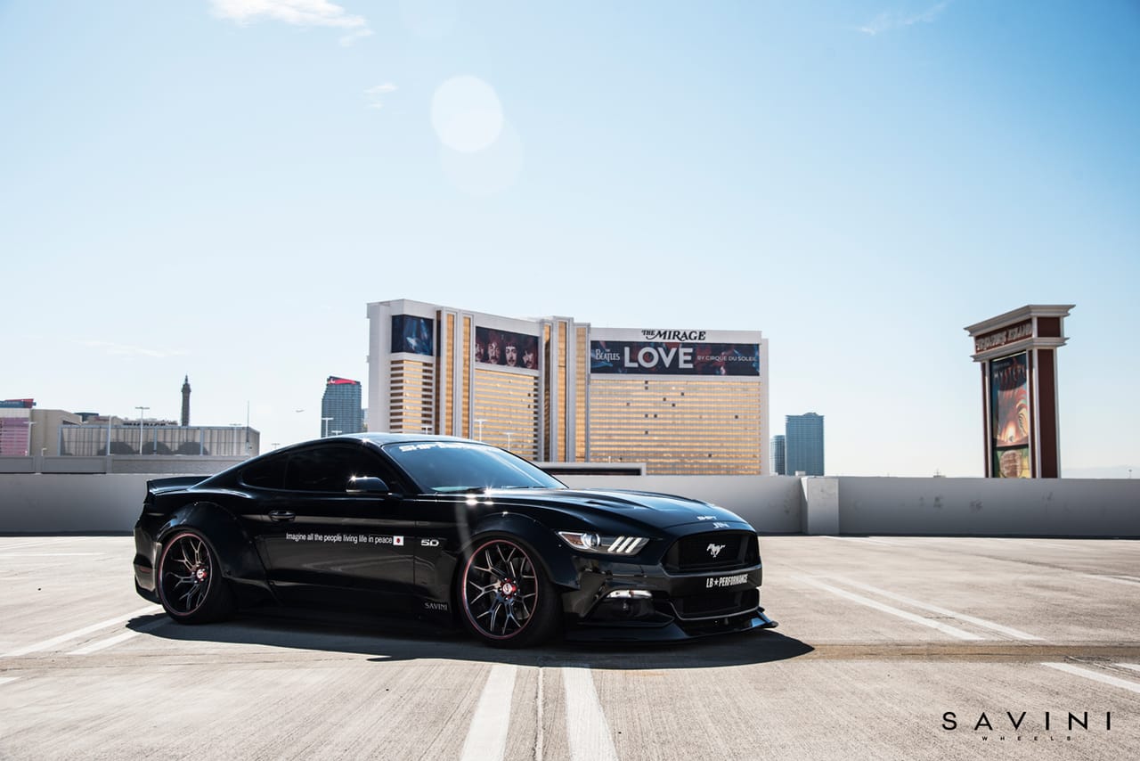 LIBERTY WALK FORD MUSTANG on Savini forged wheels