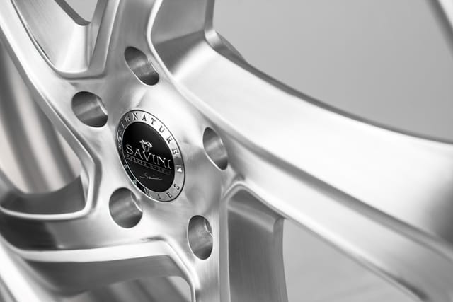 Brushed finish on a Savini forged wheel