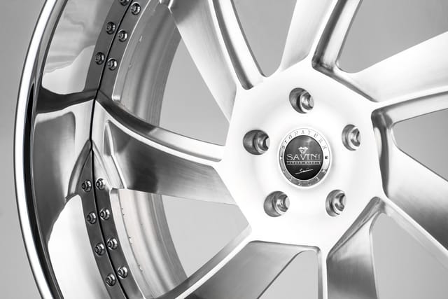 Brushed finish on a Savini forged wheel