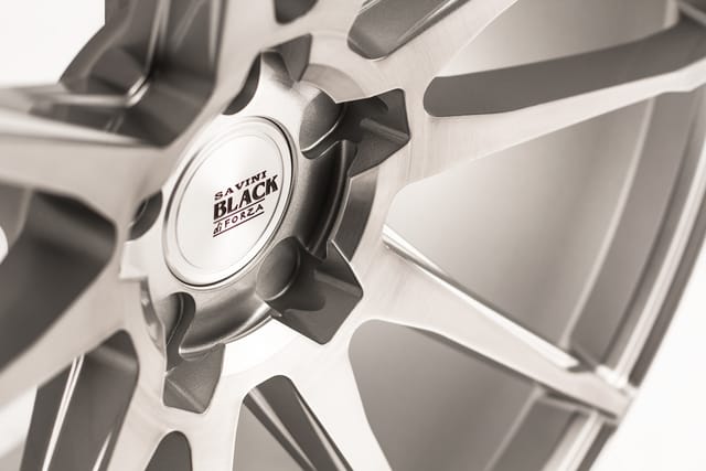 Brushed Silver finish on a Savini forged wheel