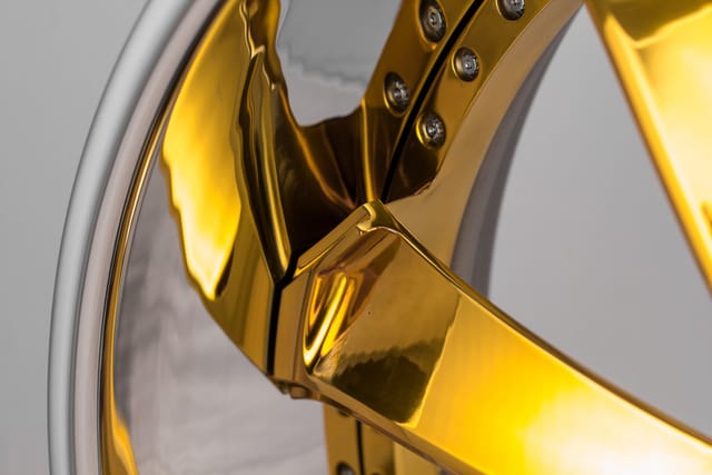 Gold Chrome Lip finish on the Savini Fano forged wheel
