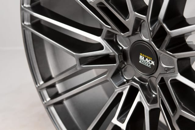 Hyper Black finish on a Savini forged wheel