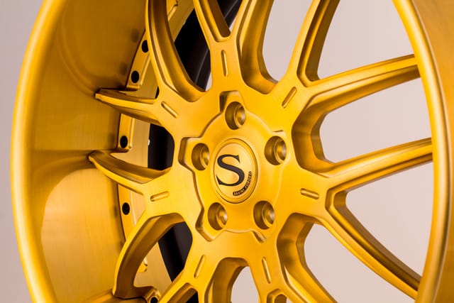 Brushed Gold finish on the Savini SV63 XLT forged wheel