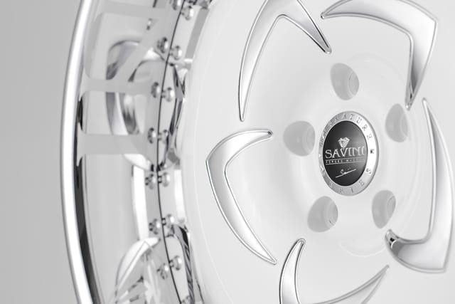 White Chrome finish on a Savini forged wheel