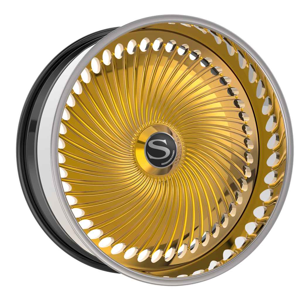 Savini DC-01 · gold with chrome lip.3069 wheel