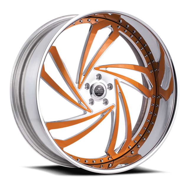 Savini Lazio · chrome with orange accents