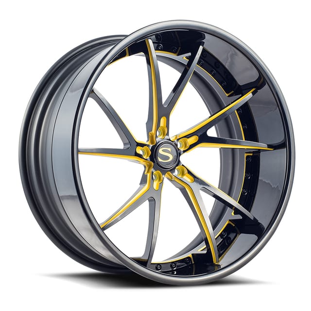 Savini SV68 · forged sv68xc gloss black with yellow accent