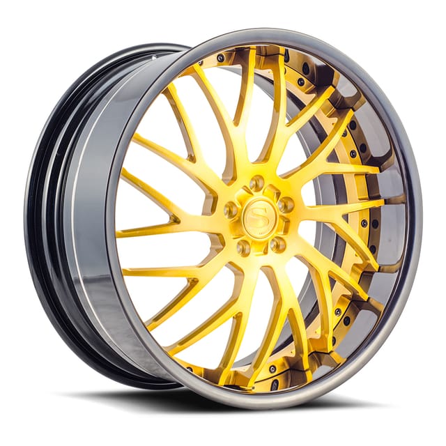 Savini SV70 · forged sv70xlt brushed gold with gloss black lip