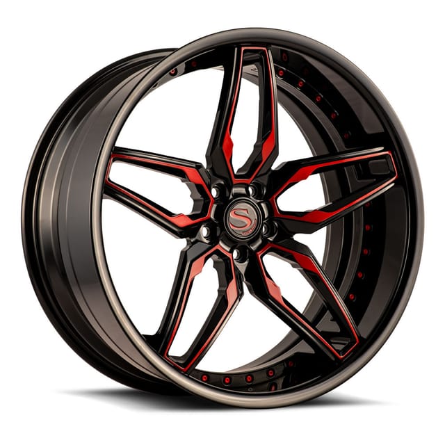 Savini SV82 · forged sv82xc gloss black with red accents