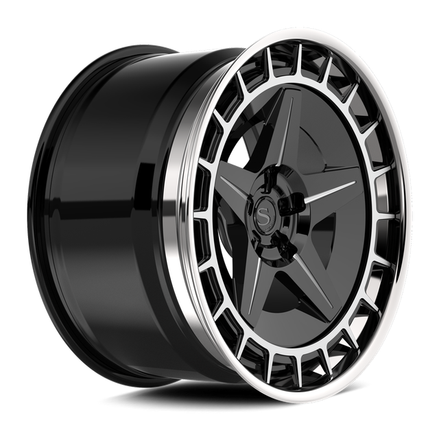 Savini SP-10L · hyperion sp 10 gloss black brushed face with chrome lip · angle 02