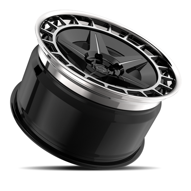Savini SP-10L · hyperion sp 10 gloss black brushed face with chrome lip · angle 03