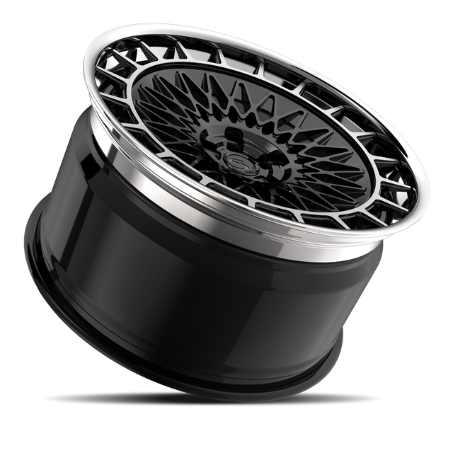 Savini SP-11L · hyperion sp 11 gloss black brushed face with chrome lip · angle 03