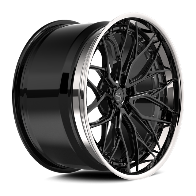 Savini SP-12L · hyperion sp 12 gloss black with chrome lip · angle 02