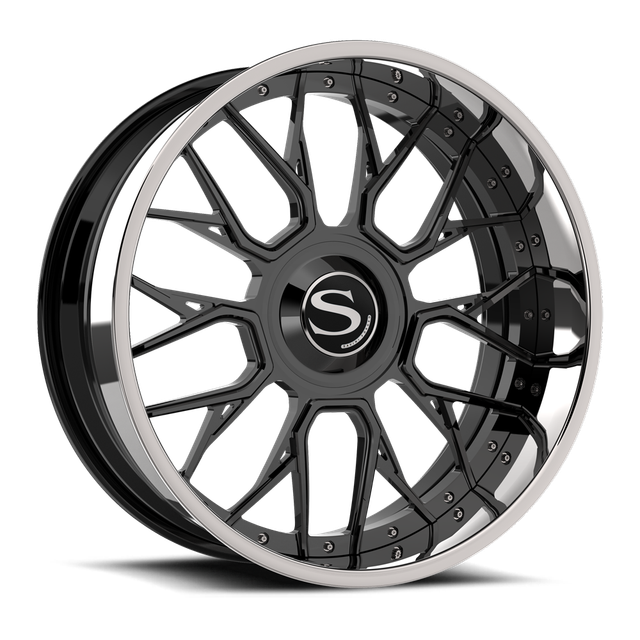 Savini SV96 S · hyperion sp 12s gloss black with chrome lip · angle 01