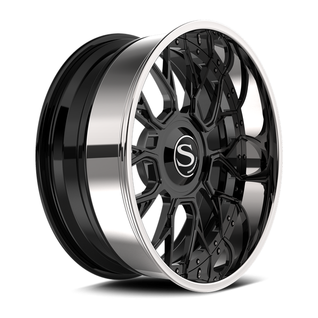 Savini SV96 S · hyperion sp 12s gloss black with chrome lip · angle 02
