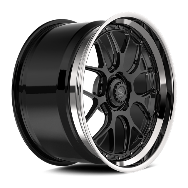 Savini SP-13L · hyperion sp 13 gloss black with chrome lip · angle 02