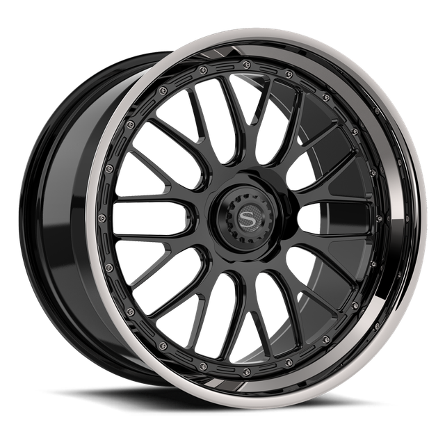 Savini SP-14L · hyperion sp 14 gloss black with chrome lip · angle 01