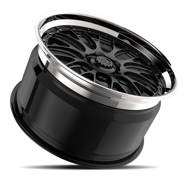 Savini SP-14L · hyperion sp 14 gloss black with chrome lip · angle 03