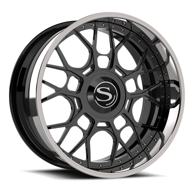 Savini SV97 S · hyperion sp 15s gloss black with chrome lip · angle 01