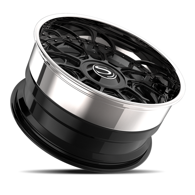 Savini SV97 · hyperion sp 15s gloss black with chrome lip · angle 03