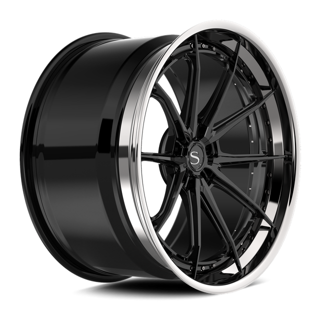 Savini SP-17L · hyperion sp 17 gloss black with chrome lip · angle 02