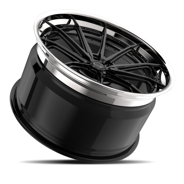 Savini SP-17L · hyperion sp 17 gloss black with chrome lip · angle 03