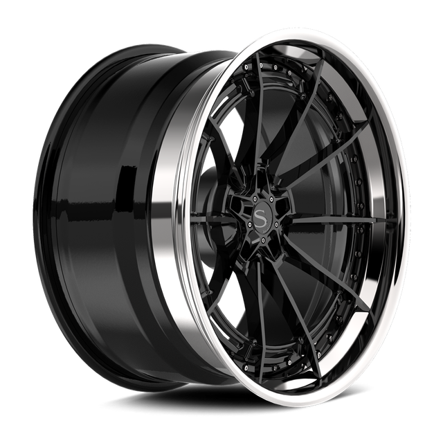 Savini SP-18L · hyperion sp 18 gloss black with chrome lip · angle 02