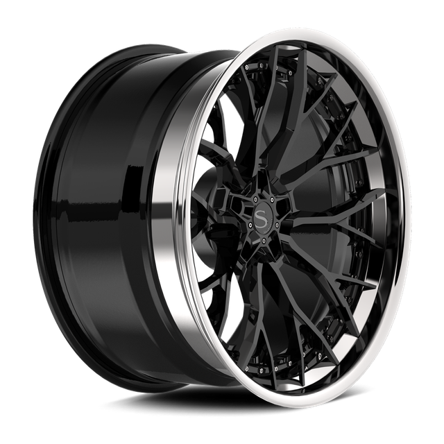 Savini SP-19L · hyperion sp 19 gloss black with chrome lip · angle 02
