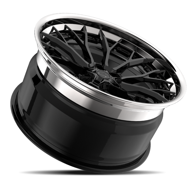 Savini SP-19L · hyperion sp 19 gloss black with chrome lip · angle 03