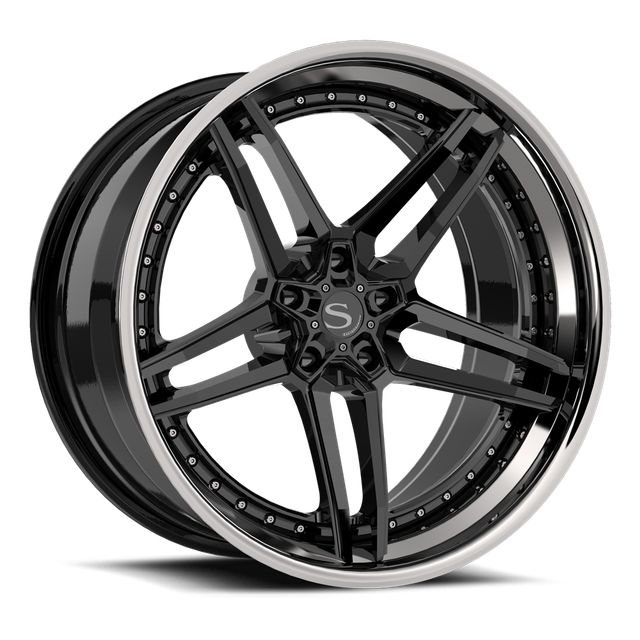Savini SP-20L · hyperion sp 20 gloss black with chrome lip · angle 01