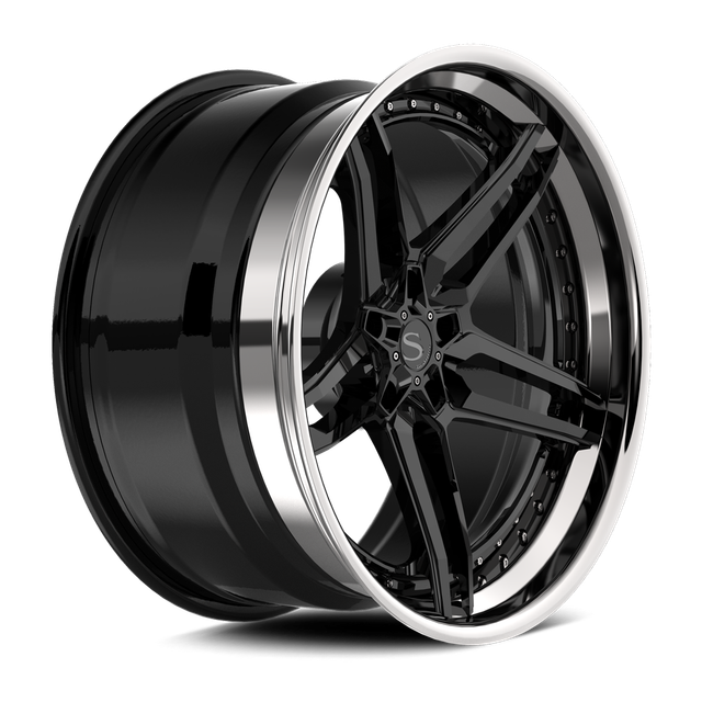 Savini SP-20L · hyperion sp 20 gloss black with chrome lip · angle 02