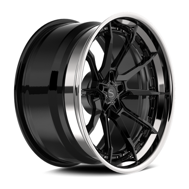 Savini SP-21L · hyperion sp 21 gloss black with chrome lip · angle 02