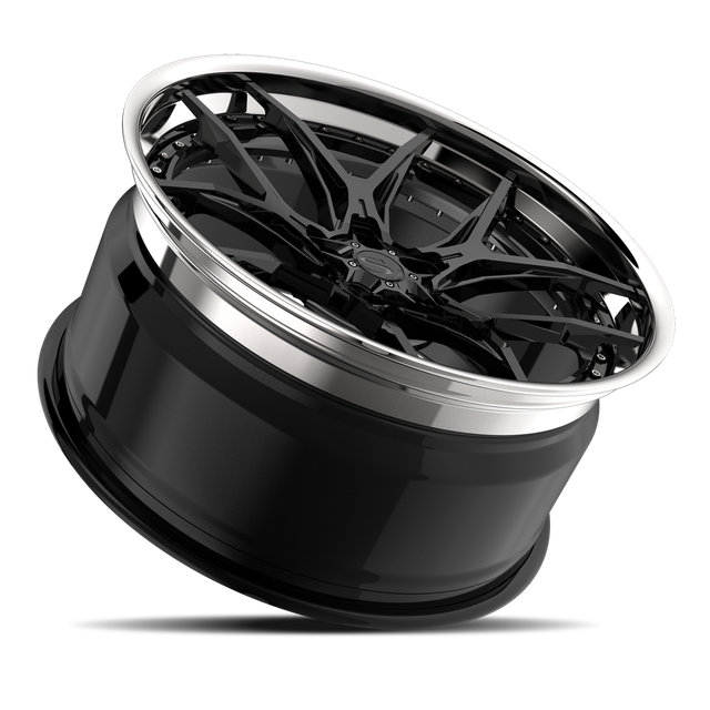 Savini SP-22L · hyperion sp 22 gloss black with chrome lip · angle 03