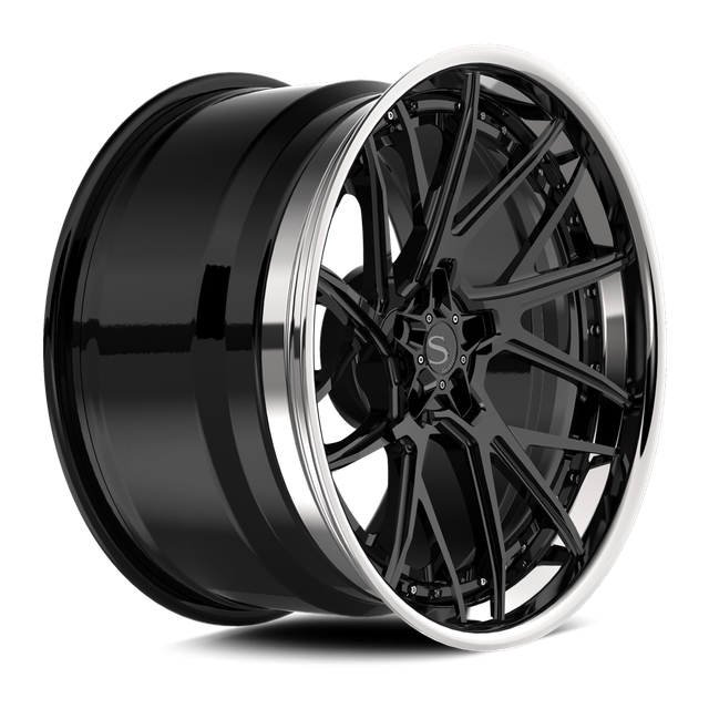 Savini SP-23L · hyperion sp 23 gloss black with chrome lip · angle 02
