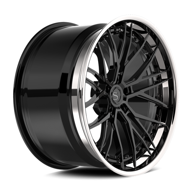Savini SP-24L · hyperion sp 24 gloss black with chrome lip · angle 02