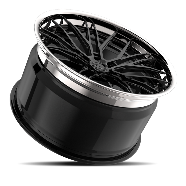 Savini SP-24L · hyperion sp 24 gloss black with chrome lip · angle 03