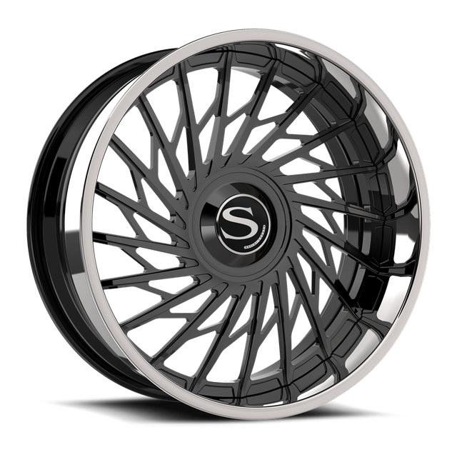 Savini SD-53 · hyperion sp 6s gloss black with chrome lip · angle 01