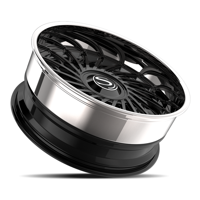 Savini SD-53 · hyperion sp 6s gloss black with chrome lip · angle 03
