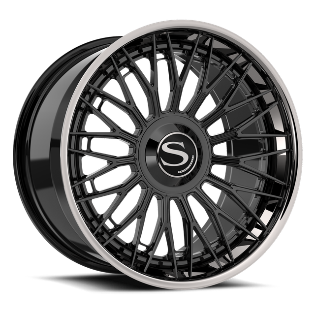 Savini SL15L · hyperion sp 7 gloss black with chrome lip · angle 01