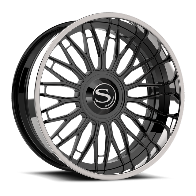Savini SD-54 · hyperion sp 7s gloss black with chrome lip · angle 01