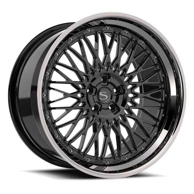 Savini SP-8L · hyperion sp 8 gloss black with chrome lip · angle 01