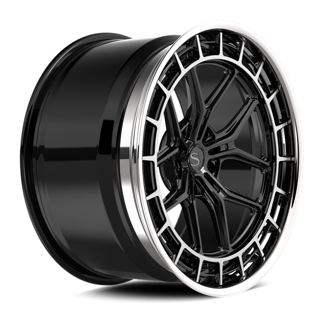 Savini SP-9L · hyperion sp 9 gloss black machined with chrome lip · angle 02