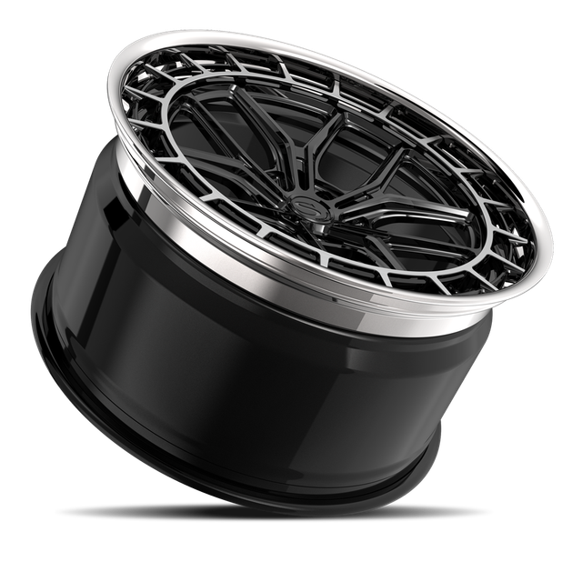 Savini SP-9L · hyperion sp 9 gloss black machined with chrome lip · angle 03