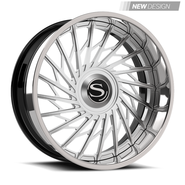 Savini SD-53 in brushed with chrome lip, gloss black with chrome lip