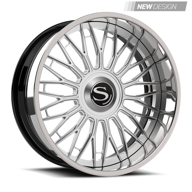 Savini SD-54 in brushed with chrome lip, gloss black with chrome lip