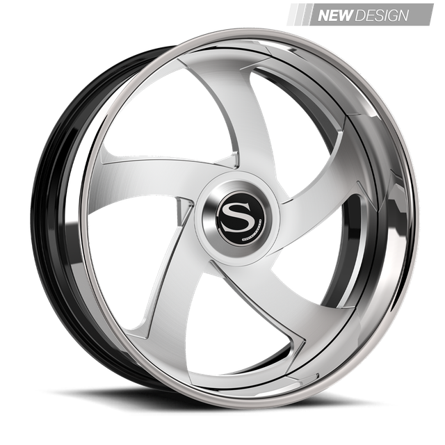 Savini SD-56 in brushed with chrome lip, gloss black with chrome lip