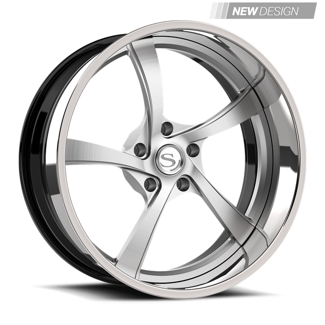 Savini SD-58 in brushed with chrome lip, gloss black with chrome lip